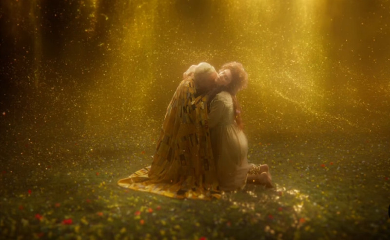 周杰倫新歌MV致敬克林姆名畫《吻》。（翻攝自IG）