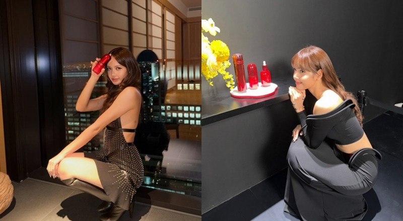 小紅瓶成為Lisa長時間工作後的肌膚救星，搭配全新「小紅油」，打造由內而外的健康光澤肌。（翻攝自IG）