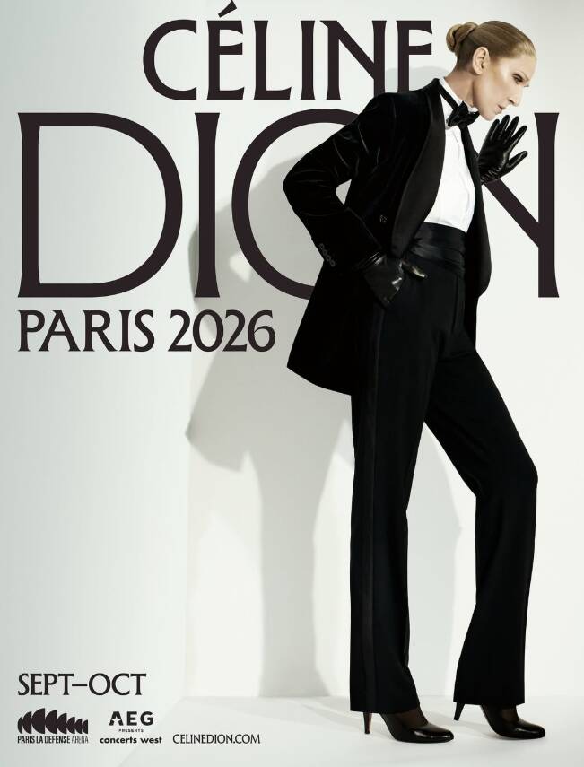 席琳狄翁過巴黎演唱會海報。（翻攝自IG）