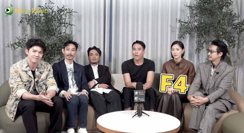 《都市開基祖》邱凱偉（右起）、鍾瑶、莊凱勛、楊大正、陳竹昇、張耀仁共同接受Hami Video訪問，現場笑聲不斷。（翻攝自Hami Video）