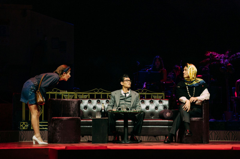 方宥心（左起）、黃鐙輝、凱爾合作《櫻子媽媽與她的三個男人》好評如潮。（瘋戲樂工作室提供）