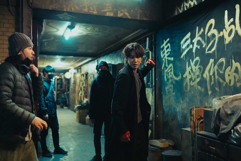 柯震東拍攝《乩身》有許多動作戲。（Netflix提供）