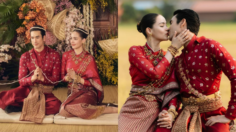 Nadech在田園中與Yaya親吻，畫面十分浪漫。（翻攝自IG）