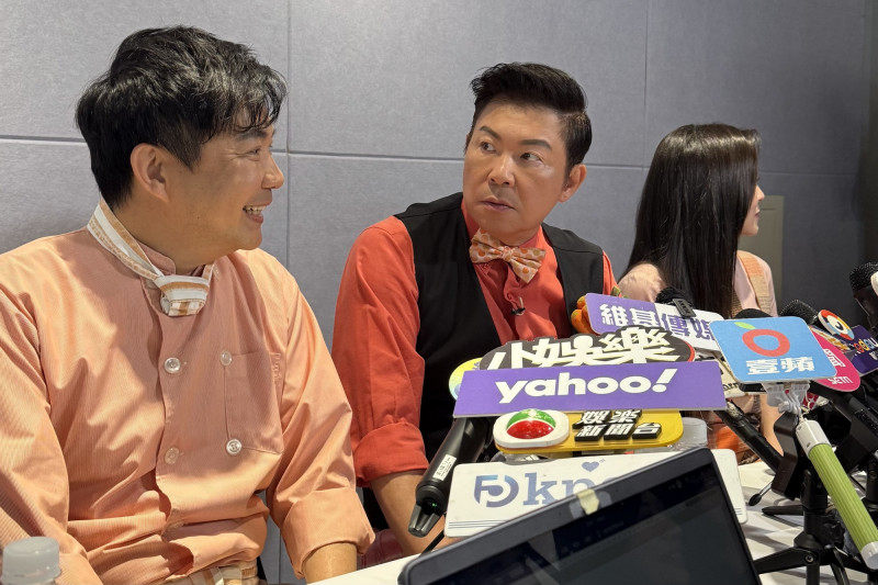 吳秉承、曾國城、卓文萱出席《型男大主廚》20週年慶功記者會。（記者傅茗渝攝）