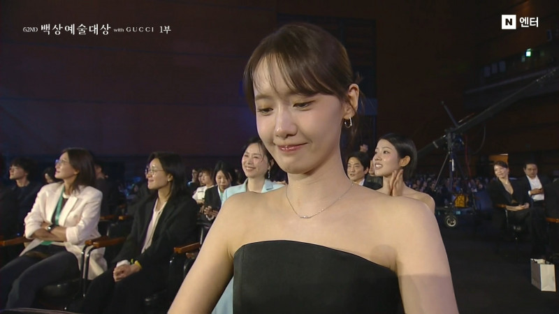 聽到李彩玟的感言，潤娥露出欣慰的表情。（翻攝自Naver）