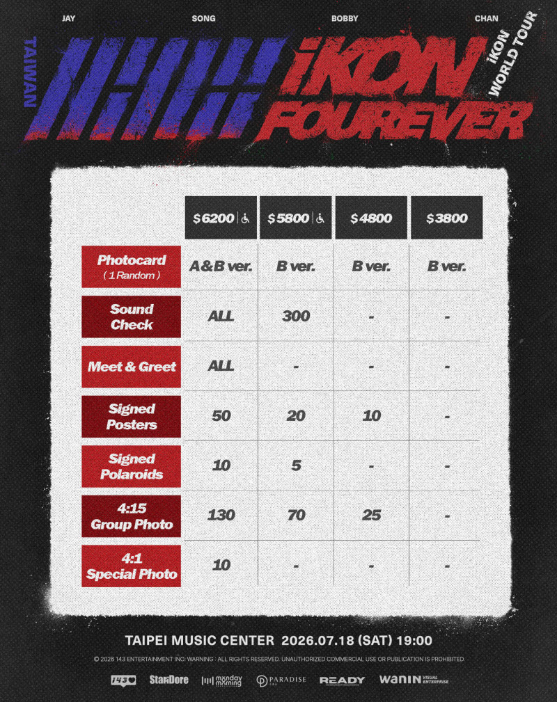 《iKON FOUREVER WORLD TOUR IN TAIPEI》粉絲福利。（網銀國際影視提供）