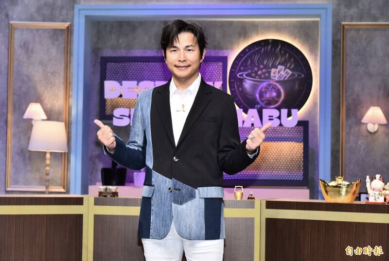 孫協志去年3月剛與小11歲的夏宇童結婚，被問及做人進度，鬆口回應。（記者陳奕全攝）