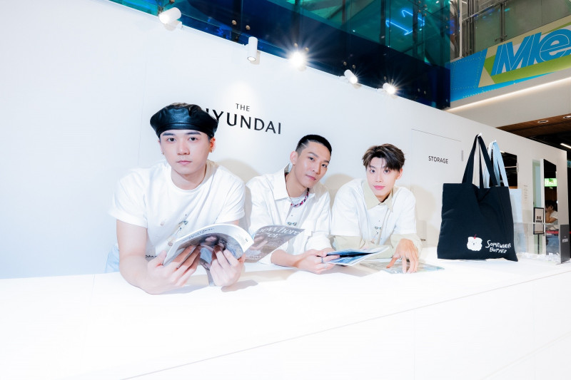 黃文廷、林煥鈞、周祖安擔任一日店長。(THE HYUNDAI 現代百貨提供)