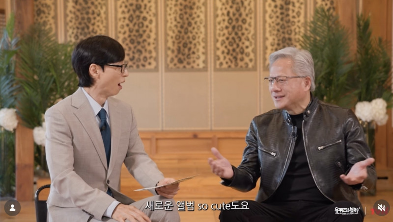 黃仁勳對劉在錫說：「誰不喜歡《GOLDEN》呢？」（翻攝自IG）