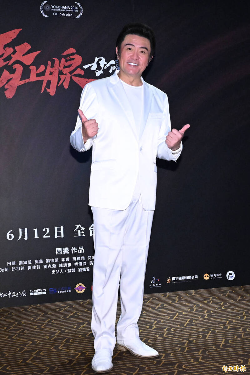 李㼈分享片中突破尺度的瘋狂演出，也回應震驚演藝圈的傅子純離世噩耗。（記者胡舜翔攝）