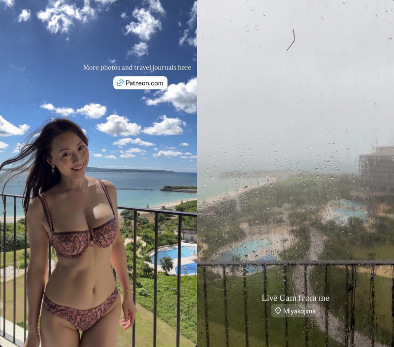 三級片豔星曬辣照下一秒變天!遇颱風受困 驚曝還發生地震