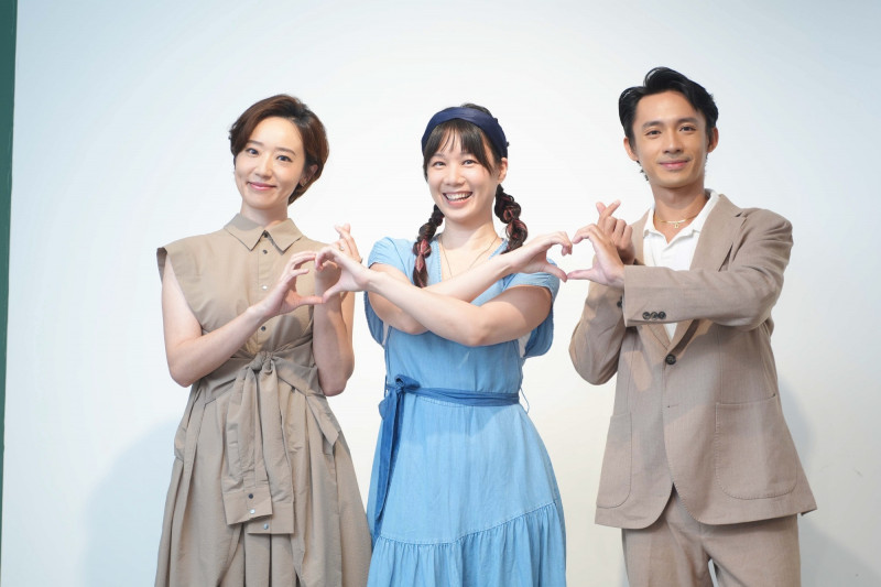 林子熙（左起）、許乃涵、洪毓璟分享拍《轉角那間心藥局》故事。（大愛提供）