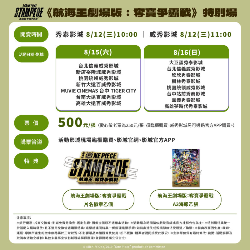 航海王特別場資訊。（貳貳喜喜提供）