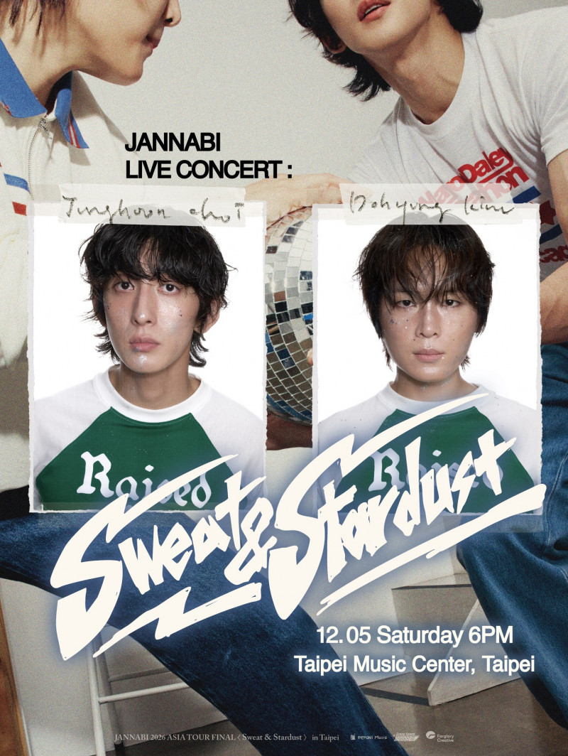 JANNABI《JANNABI 2026 ASIA TOUR FINAL _ SWEAT & STARDUST _ IN TAIPEI》主視覺。（遠雄創藝提供）