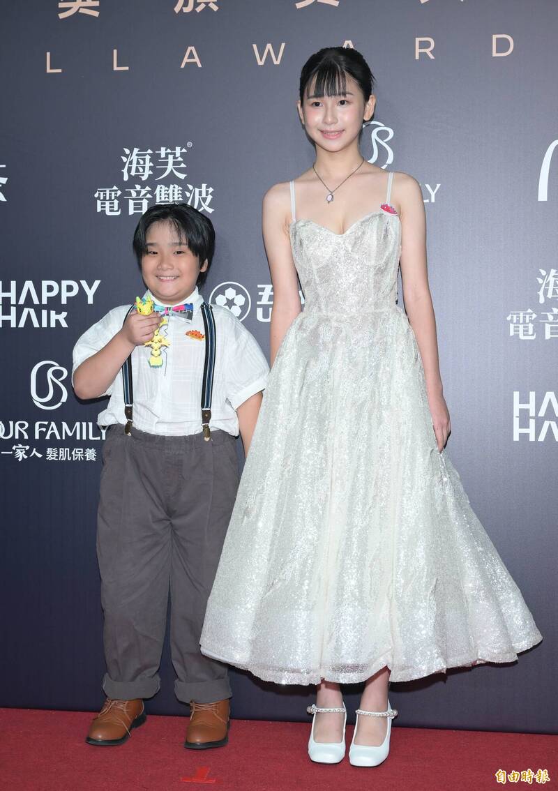 龍步晞與同劇演員張芹瑜雙雙入圍金鐘最具潛力新人獎，兩位小演員同場爭獎。（新聞攝影組攝）