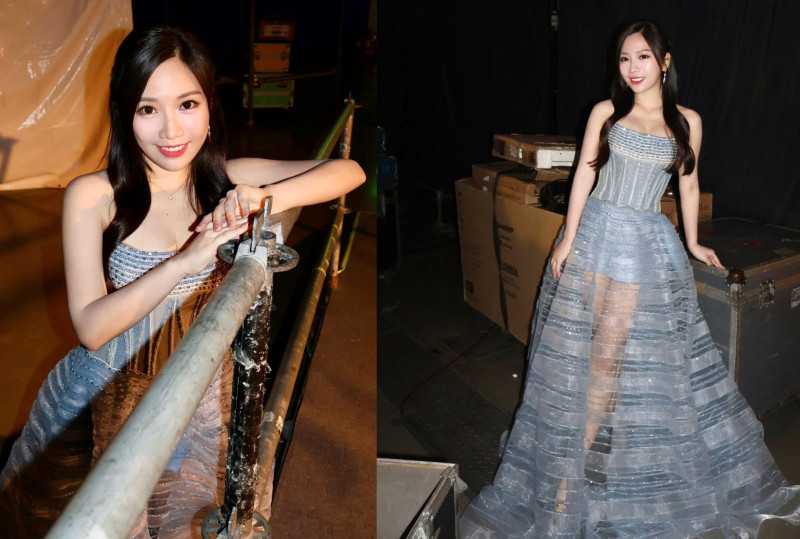 蔡尚樺辣爆了！透視薄紗現身主持尾牙 「E級傲人曲線」激露白皙美腿