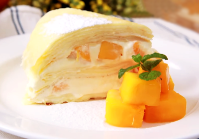 平底鍋甜點 | 芒果千層蛋糕 (影音)