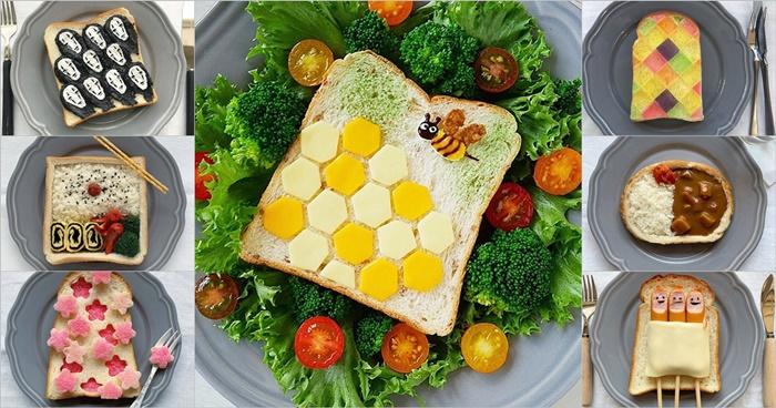 早餐沒靈感？她把「吐司當畫布」用果醬、餅乾模型就能玩創作
