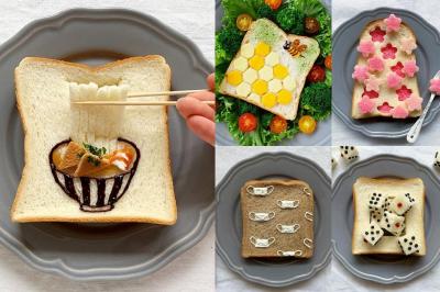 早餐沒靈感？她把「吐司當畫布」用果醬、餅乾模型就能玩創作
