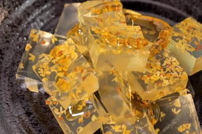 水晶桂花糕 | ４食材２步驟簡單做討喜甜品！