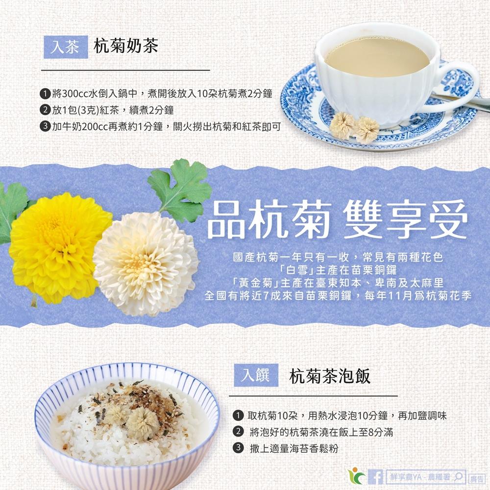 杭菊花季正美！農糧署教「杭菊奶茶、茶泡飯」優雅品花雙享受