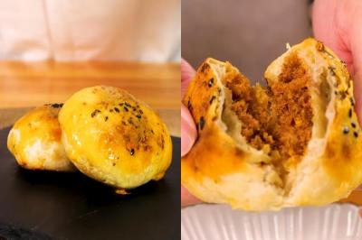 「肉鬆餅」酥軟鹹香！蔥抓餅偷吃步免揉麵３步驟就能做