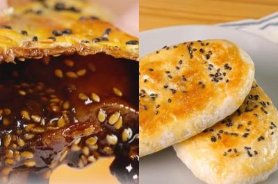 「紅糖燒餅」酥到掉渣還會爆漿！免揉麵團輕鬆做古早味點心