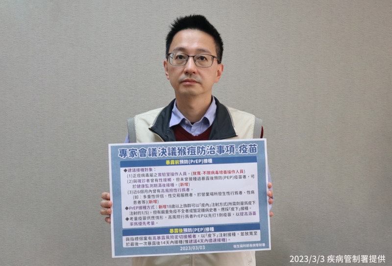 疾管署發言人羅一鈞說明猴痘防治新規範。(疾管署提供) 4227996 3