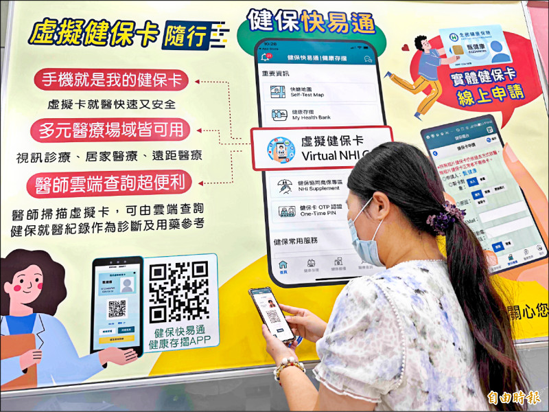▲健保署推動「虛擬健保卡」,功能等同實體卡。(記者蔡淑媛攝) ▲健保署推動「虛擬健保卡」,功能等同實體卡。(記者蔡淑媛攝)