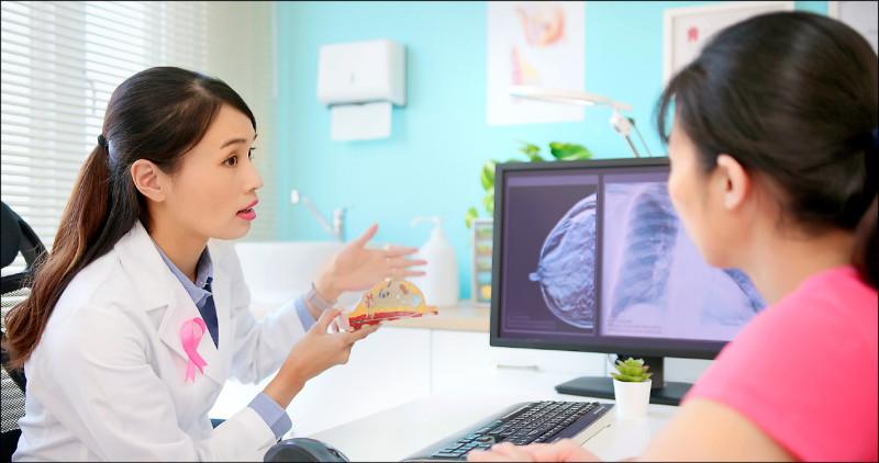 ▲40歲以上女性應該每1至2年接受乳房攝影檢查，若出現症狀或摸到腫塊應立即就醫；圖為情境照，圖中人物與本文無關。（照片來源：shutterstock）