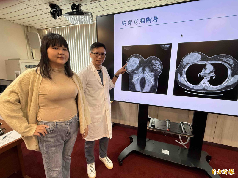 24歲女罹9公分胸部腫瘤 懷孕8周進行自體皮瓣重建 恢復E罩杯。(記者蔡淑媛攝) 24歲女罹9公分胸部腫瘤 懷孕8周進行自體皮瓣重建 恢復E罩杯。(記者蔡淑媛攝)