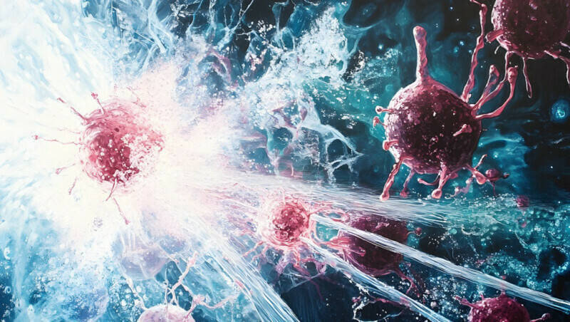 最新研究發現,當人體缺乏精氨酸時,可能降低免疫系統辨識癌細胞與病毒感染細胞的能力,為癌症免疫治療與抗病毒研究提供新方向。圖為癌細胞與免疫反應示意圖。(圖取自Freepik) 最新研究發現,當人體缺乏精氨酸時,可能降低免疫系統辨識癌細胞與病毒感染細胞的能力,為癌症免疫治療與抗病毒研究提供新方向。圖為癌細胞與免疫反應示意圖。(圖取自Freepik)