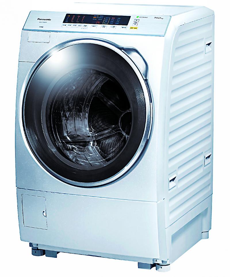 Panasonic 14公斤ECONAVI洗脫滾筒洗衣機(NA-V158DW-L)，具有自動槽洗淨、循環噴射水流、3D智慧洗淨功能。(燦坤提供)
