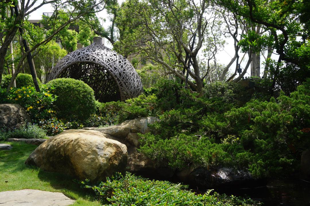 台中新建案中的花園規劃成為各家建商景觀規劃競技場，圖為「精銳博」。