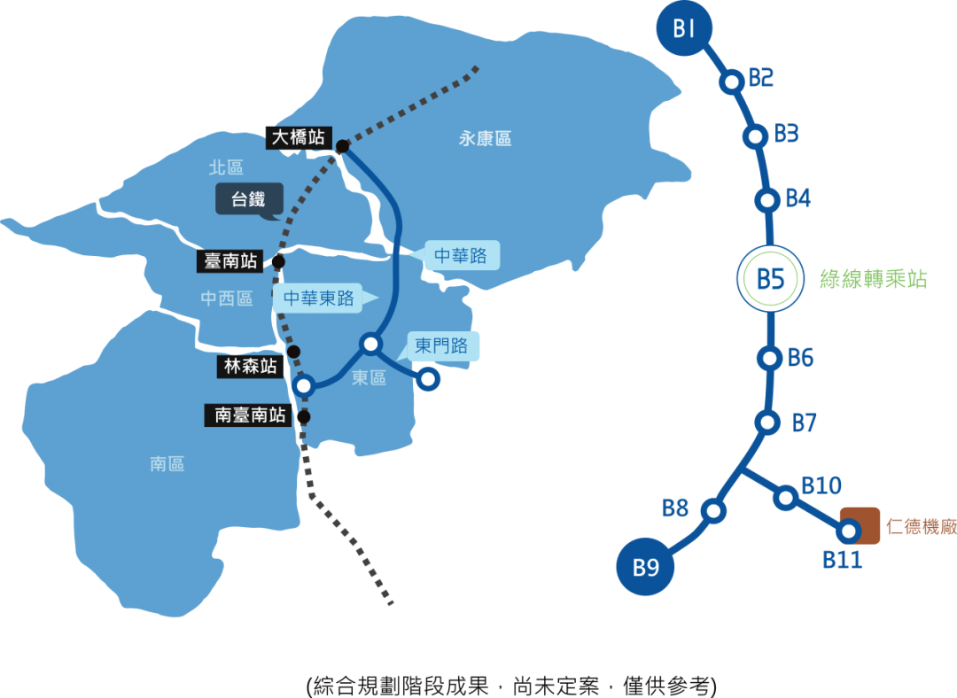 針對台南捷運第一期藍線計畫環境影響說明書，台南市府將對仁德維修機廠重新檢討改善空汙對策，未來施工期間也會在沿線車站出入口公有地上設置臨時沉沙滯洪池，以降低突發性暴雨造成排水系統額外負擔。（圖：台南市府提供）