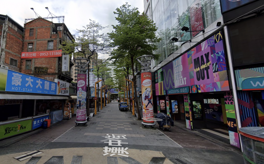 漢中街是萬華區最貴路段，位處西門商圈精華地段。（翻攝自GoogleMap街景）