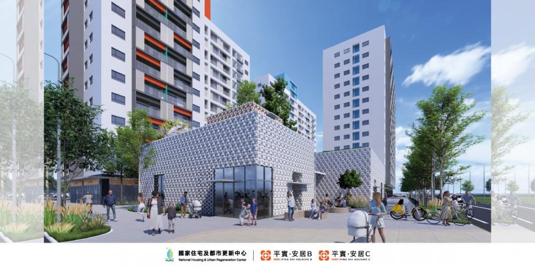 「平實安居BC」分別位於瑞祥街及後甲一路口東北角及西北角，規劃興建900戶。(圖:國家住都中心提供)