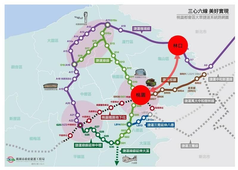 桃園長庚線預計採輕軌模式，串連林口、龜山地區。（桃園捷工局提供）