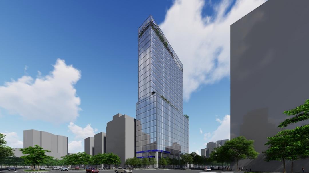 三地集團新企總大樓今(8)日盛大動土，形塑集團品牌形象，更為高雄市中心打造頂級A級商辦地標。(圖:三地集團提供外觀模擬圖)