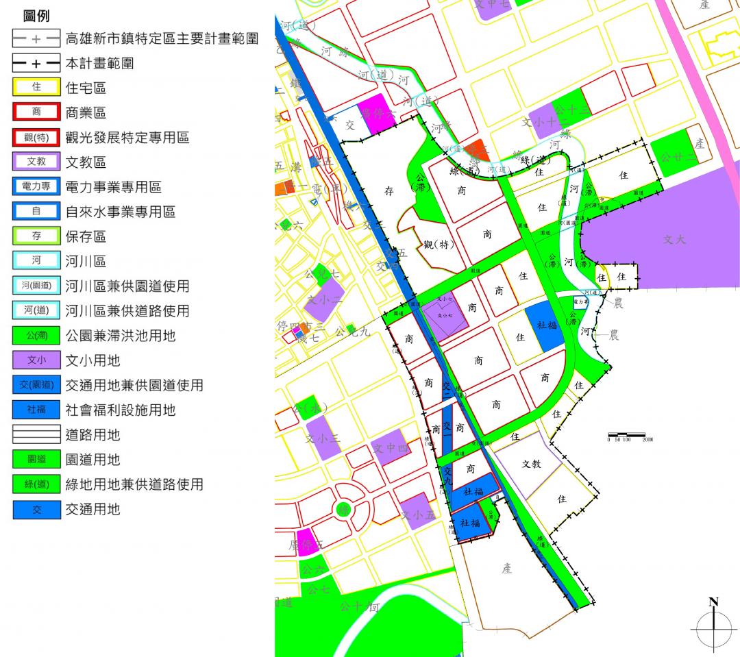 計畫範圍位於第一期發展區及第二期發展區之間，涵蓋「橋仔頭糖廠文化景觀」範圍、典寶溪以西、臺一線省道以東、捷運青埔站（R22）、橋 頭糖廠站（R22A）周邊及1-1-60M計畫道路以南、以北地區。(圖:國土管理署提供)