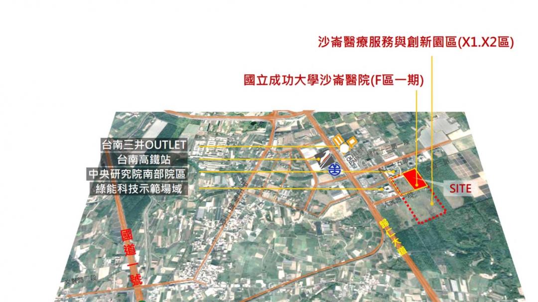 台南沙崙智慧綠能科學城持續建設，預期未來人口湧入逾3.2萬人，為解決科學城之醫療服務需求，目前規劃的沙崙醫院，結合智慧綠能、韌性設計與創新醫療功能，興建面積約3.7公頃，未來可提供高達664床之醫療服務量能。(圖:工程會提供)