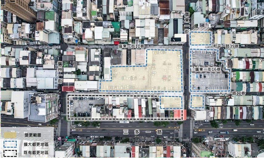 「林德官公有眷舍土地劃定都市更新地區案」係市府為活化林德官公有眷舍土地，以公辦都市更新開發方式引導地區再發展，及為提供周邊公共設施服務需求，將市有部分第四種住宅區及第五種商業區以容積調配方式辦理變更。(圖:高市府都發局提供)