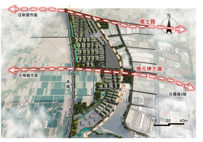 柳科三期園區位於國道三號柳營交流道西側約3公里處，園區面積約87.52公頃，約可提供52.62公頃產業用地。(圖:南市府經發局提供)