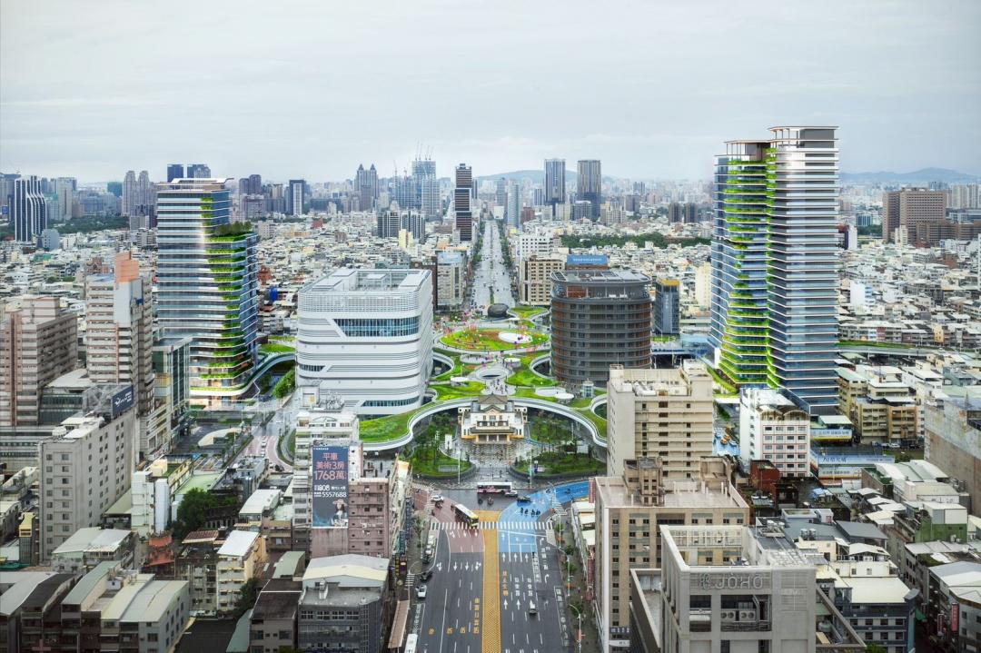 冠德建設將借鏡「虎之門之丘」複合式開發經驗，打造車站成為不分平、假日都「有人生活、有人造訪」的城市空間，3塊基地規劃興建2.9萬坪量體，2棟為地上22~26層/地下6層住辦及商業大樓，1棟為地上31層/地下6層的住宅大樓。(圖:高市府都發局提供模擬圖)