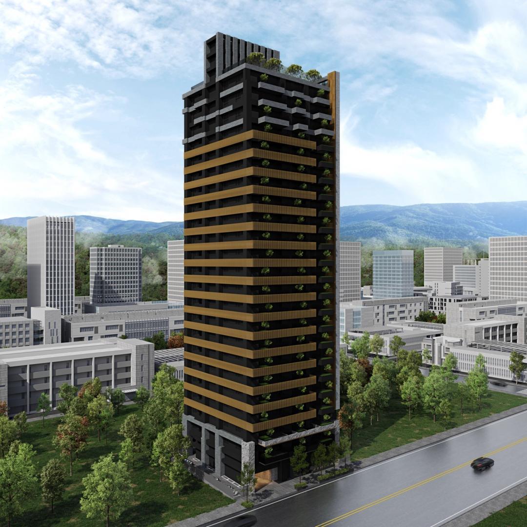 仰德建設在鄰近駁二特區建國四路基地，新規劃推出「駁二AIT」超高層景觀大樓預售案，採樓高23層、地下5層，規劃26~50坪，全棟僅108戶，基地鄰近捷運橘線鹽埕埔站與輕軌壽山公園站，樓上住家享有面山、向海賞景優勢。(圖:業者提供)