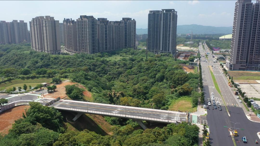 機場捷運A7站聯外道路-變一現況。（內政部提供）