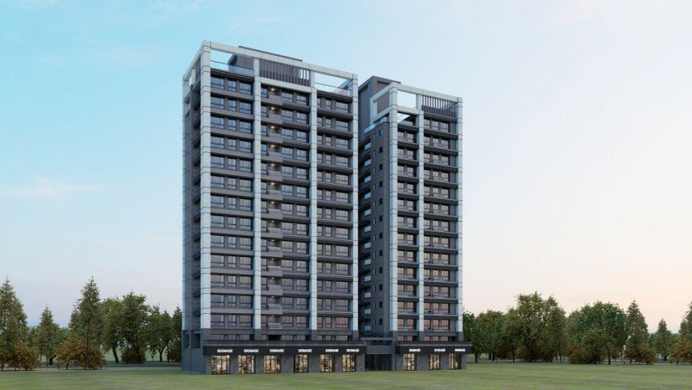 更新後將新建兩棟地上15層、地下5層的住宅大樓，並將申請耐震結構標章。(模擬圖、新北住都中心提供)