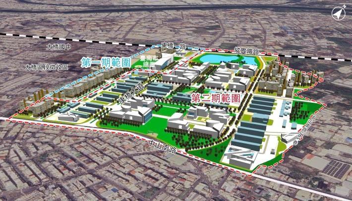 永康砲兵學校於今(30)日遷移至關廟新校區，台南市府後續將推動「永康創意設計園區」開發計畫，其中砲校區段徵收一期已開發，廣達69.03公頃的二期開發，預計今年底完成招標。(圖:南市府地政局提供)