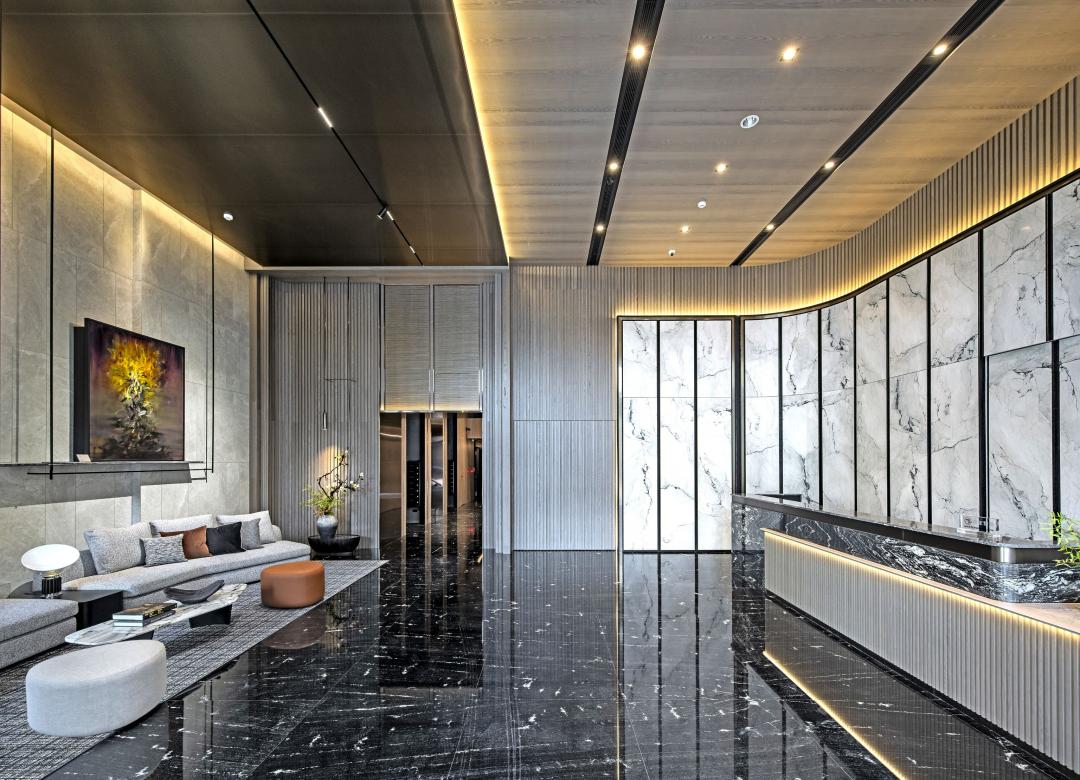 社區門廳營造時尚高雅間氛圍。(圖:業者提供)