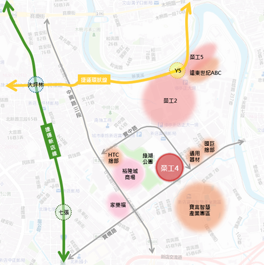 新店榮工共劃設6個都市更新單元、總面積約21.17公頃。(圖/新北市政府提供)